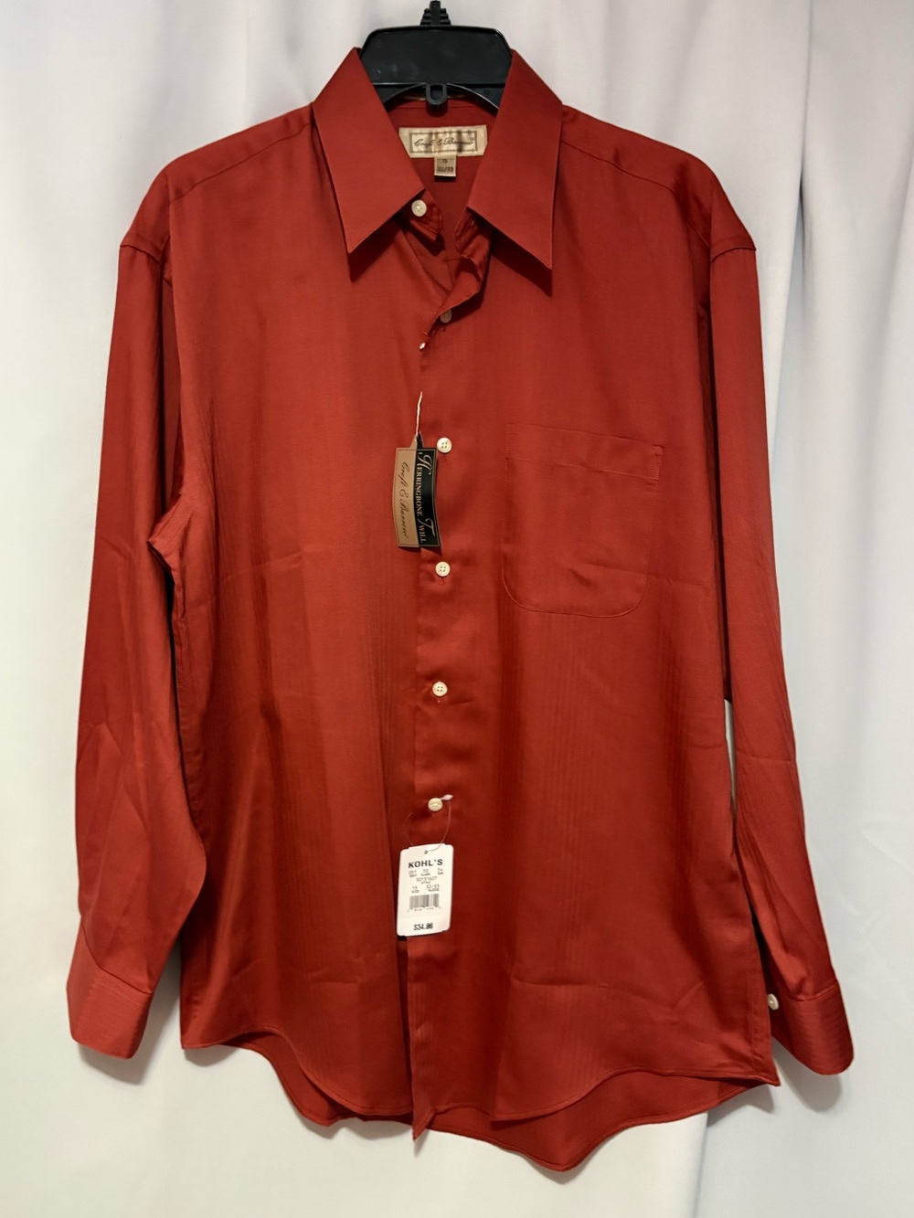 croft & barrow Men's Long-Sleeve Dress Shirt - Rust